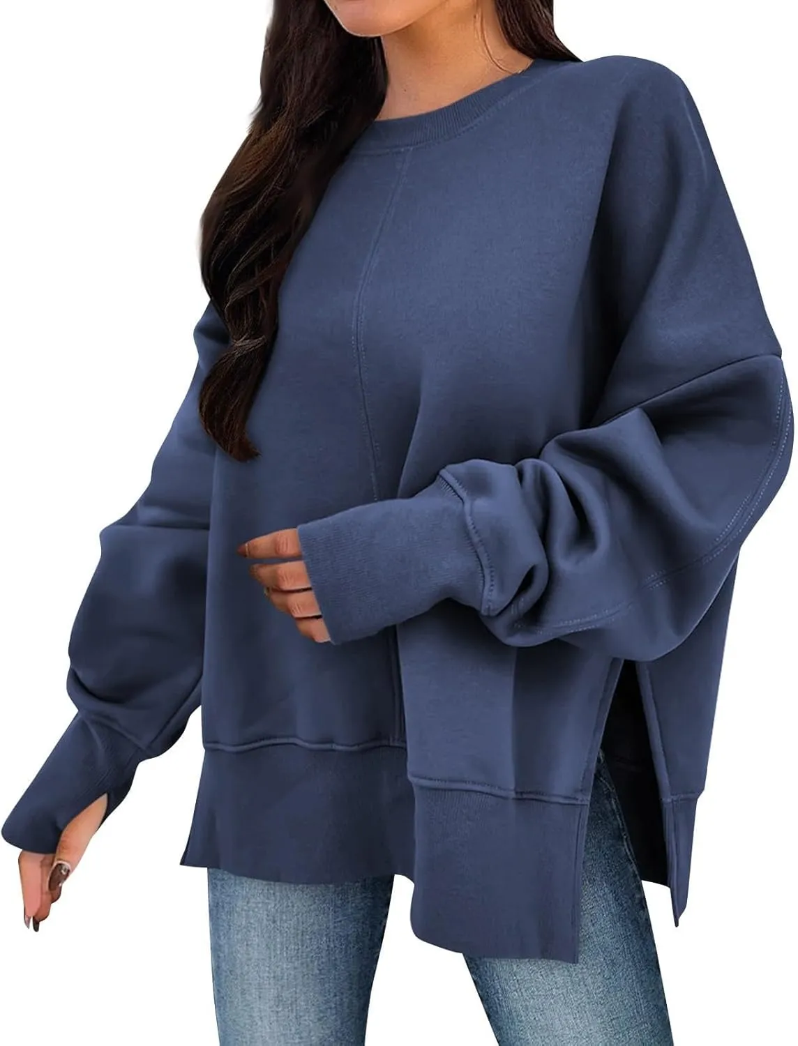 Womens Oversized Hoodies Fleece Thumb Hole Sweatshirts Long Sleeve Sweaters Pullover Fall Outfits with Pocket
