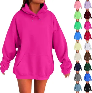 Womens Oversized Sweatshirts Hoodies With Pocket Long Sleeve Sweaters Fall Outfits with Pockets 2024 Trendy