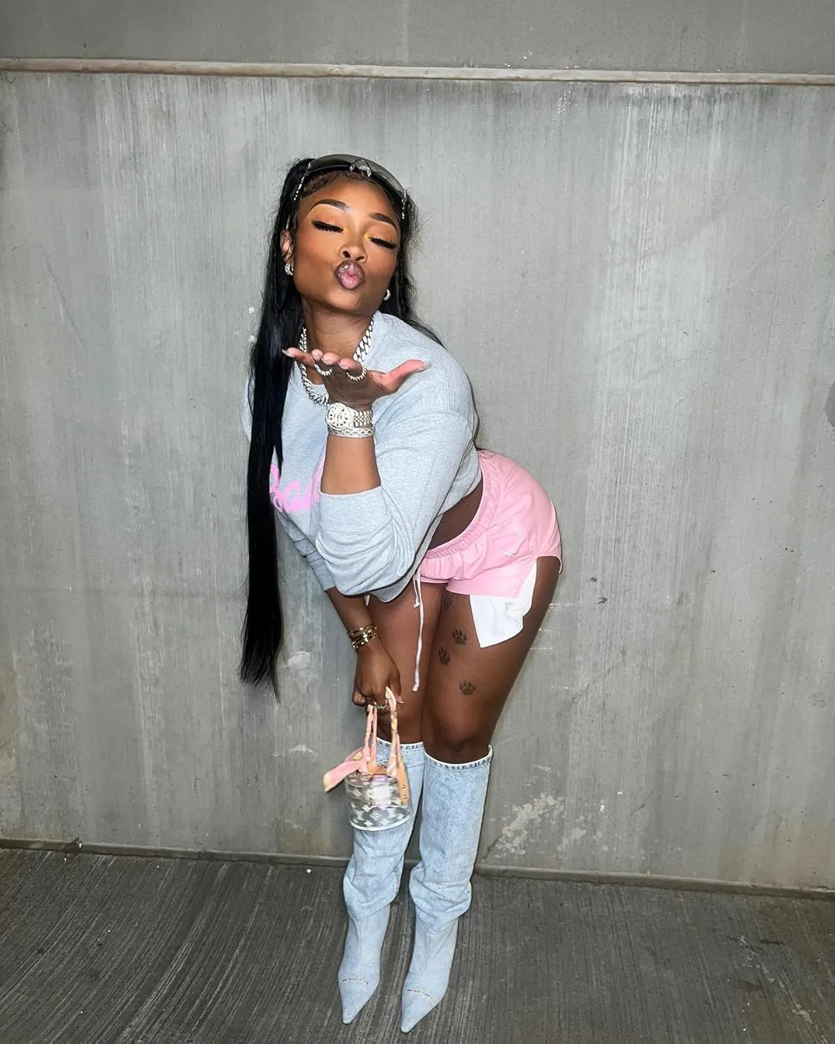 Women's PU Leather Shorts Sexy Side Slit Drawstring Disco Short Hot Pants with Pockets
