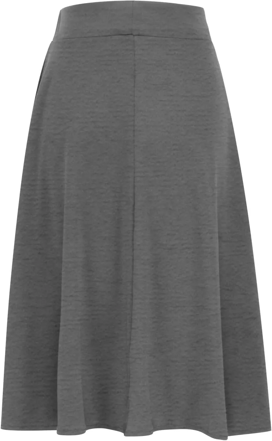 Women's Shirts Curved Hem Skirt Solid Color Classic High Waisted Skirt Plus Size Pleated Skirt Cozy Trendy Skirt