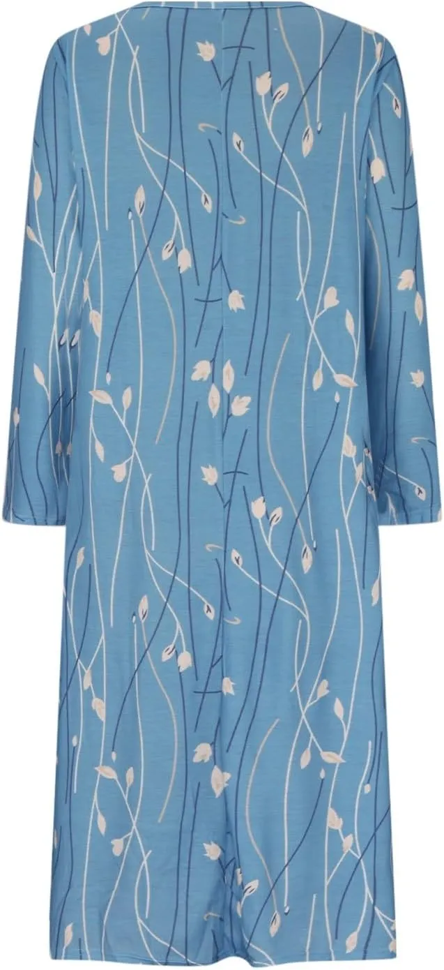 Women's Summer Maxi Dress 2025 Casual Short Sleeve Crewneck Flowy Swing Pleated Long Beach Dresses with Pockets