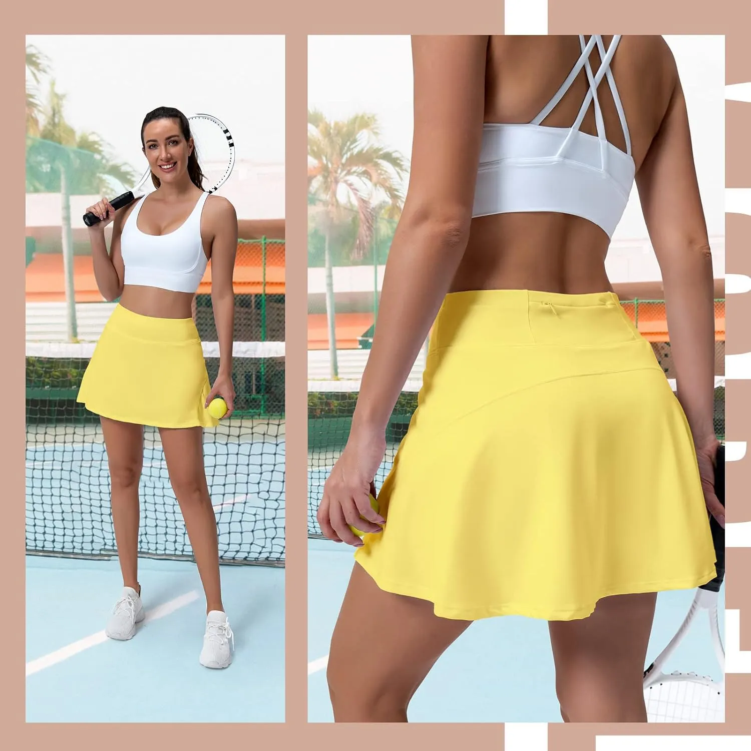 Women's Tennis Skirt High Waisted Pleated Athletic Skorts Skirts for Women with Pockets Sports Casual Skirts