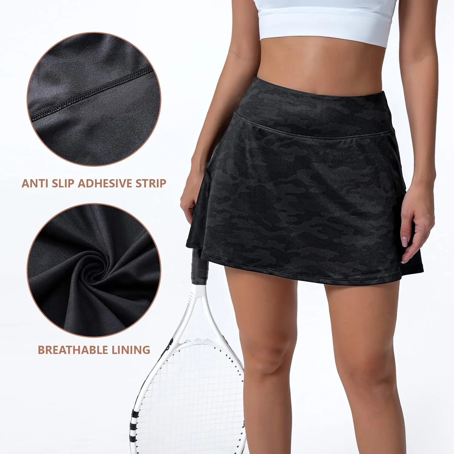Women's Tennis Skirt High Waisted Pleated Athletic Skorts Skirts for Women with Pockets Sports Casual Skirts