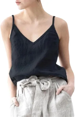 Women's Vintage Cotton-Linen Blend Camisole Breathable Sleeveless Tank Tops with Adjustable Boho-Chic Straps