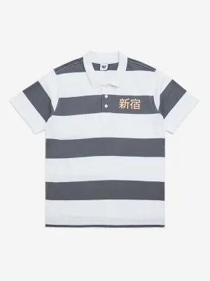 Y&F Kids Charcoal Stripe Printed Cotton Polo T-Shirt