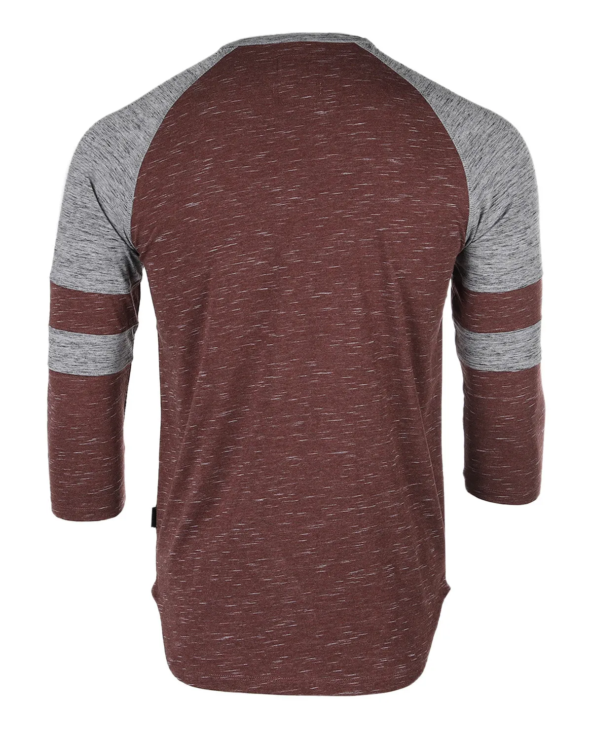 ZIMEGO Men's 3/4 Sleeve MAROON Baseball Football College Raglan Henley Athletic T-shirt